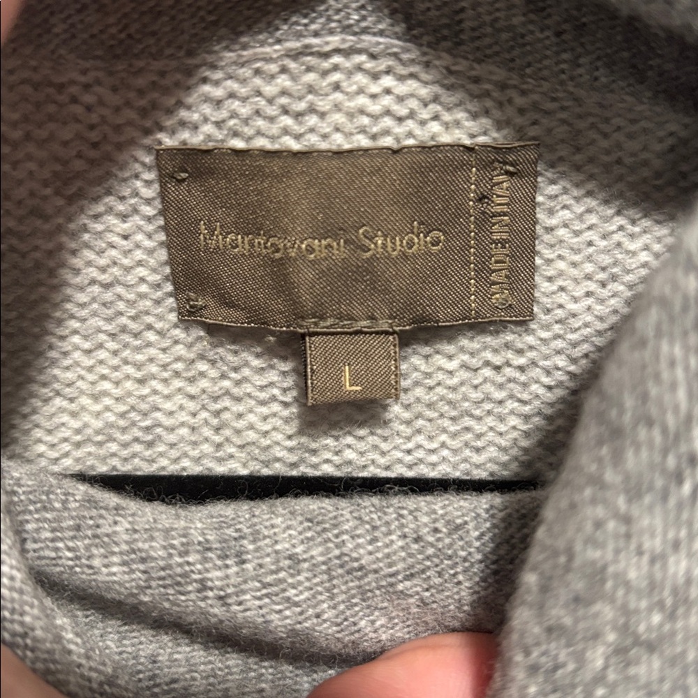 Mantovani Studio Colorblock Cashmere Wool Cowlneck Sweater Size Large - Picture 2 of 6